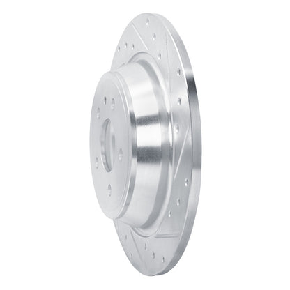 R1 Concepts R1 13-20 Ford Fusion Rear Right Drilled & Slotted Silver Brake Rotor