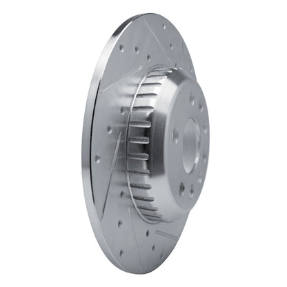 R1 Concepts R1 20-22 Jaguar E-Pace Rear Right Drilled & Slotted Silver Brake Rotor