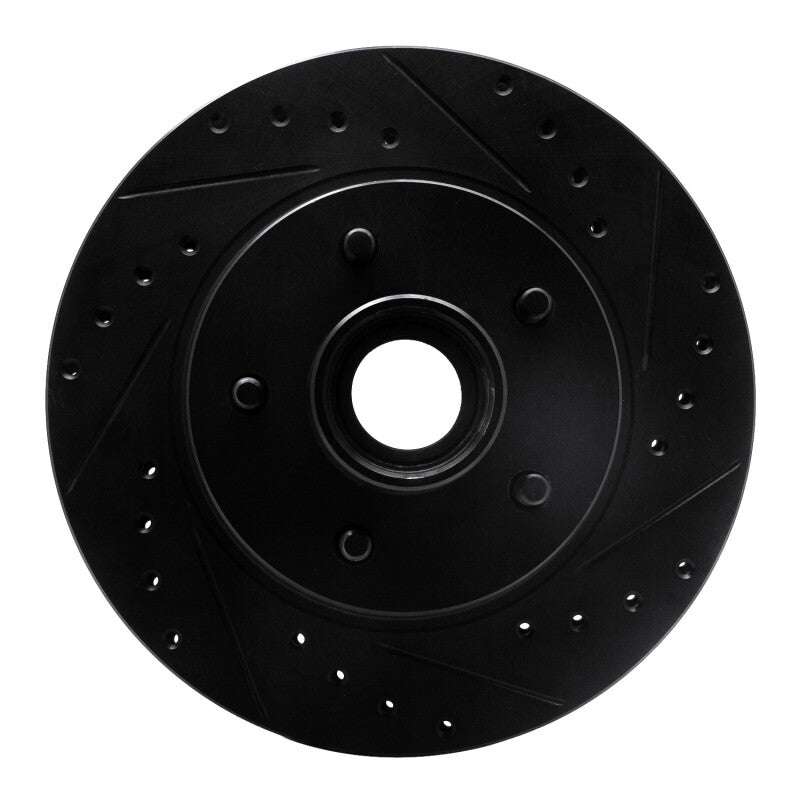 R1 Concepts R1 93-95 Chevrolet G10 Front Right Drilled & Slotted Black Brake Rotor