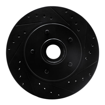 R1 Concepts R1 93-95 Chevrolet G10 Front Right Drilled & Slotted Black Brake Rotor