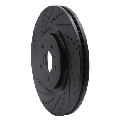 R1 Concepts R1 08-25 Infiniti QX70 Front Left Drilled & Slotted Black Brake Rotor