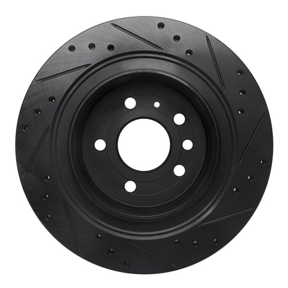 R1 Concepts R1 02-10 Saab 9-5 Rear Left Drilled & Slotted Black Brake Rotor