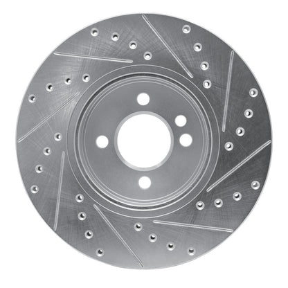 R1 Concepts R1 02-06 Mini Cooper (Excl Clubman) Front Left Drilled & Slotted Silver Brake Rotor
