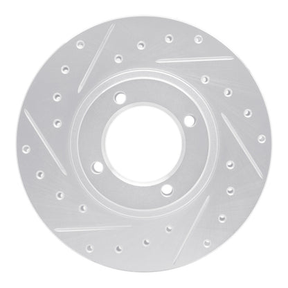 R1 Concepts R1 86-89 Toyota Van Wagon Front Left Drilled & Slotted Silver Brake Rotor