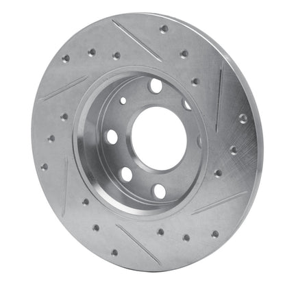 R1 Concepts R1 88-89 Pontiac LeMans Front Left Drilled & Slotted Silver Brake Rotor