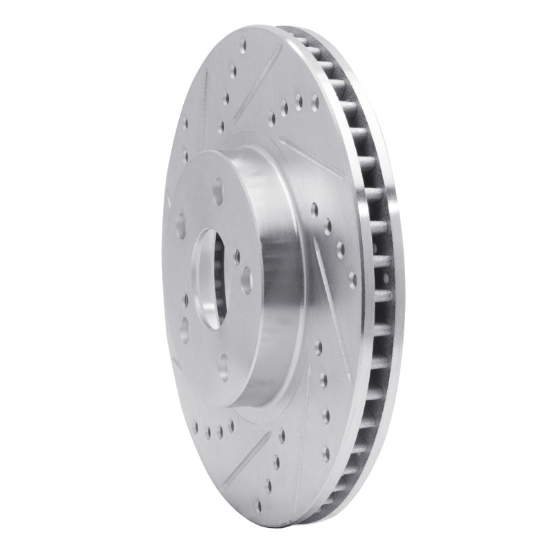 R1 Concepts R1 00-10 Pontiac Vibe Front Left Drilled & Slotted Silver Brake Rotor