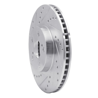 R1 Concepts R1 00-10 Pontiac Vibe Front Left Drilled & Slotted Silver Brake Rotor
