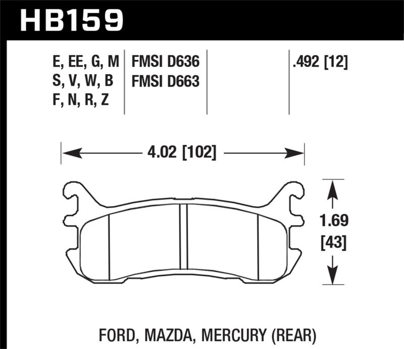 Hawk Performance Hawk 94-05 Mazda Miata / 95-98 Mazda Protege (w/ Rear Disc Brakes) DTC-50 Race Rear Brake Pads