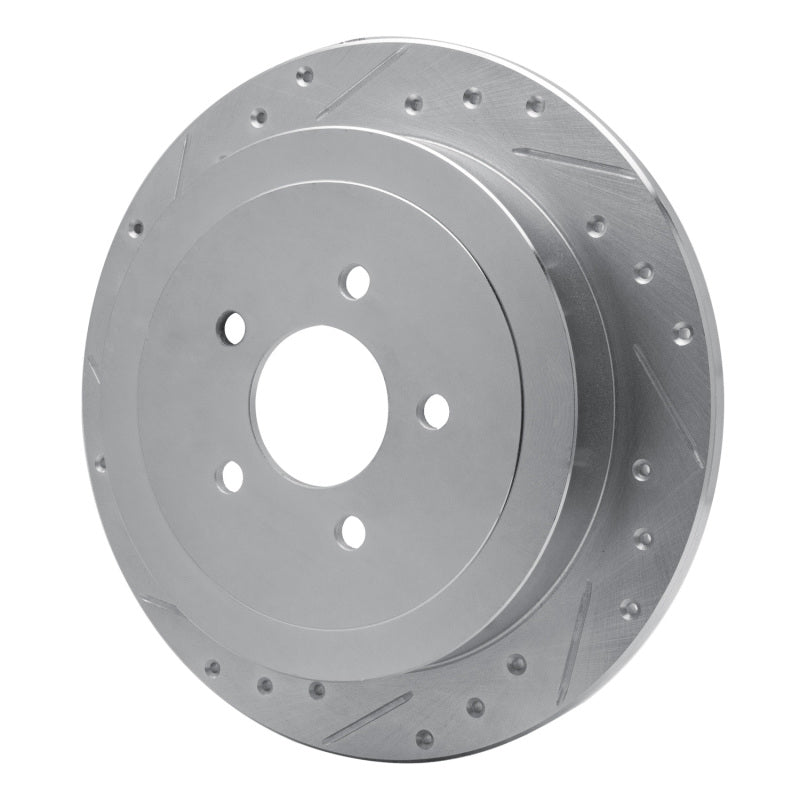 R1 Concepts R1 03-11 Lincoln Town Car Rear Left Drilled & Slotted Silver Brake Rotor