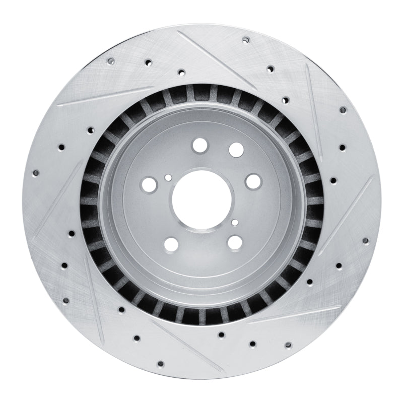 R1 Concepts R1 08-14 Lexus IS F Rear Left Drilled & Slotted Silver Brake Rotor