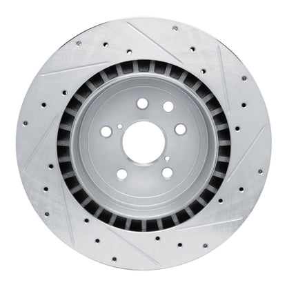 R1 Concepts R1 08-14 Lexus IS F Rear Left Drilled & Slotted Silver Brake Rotor