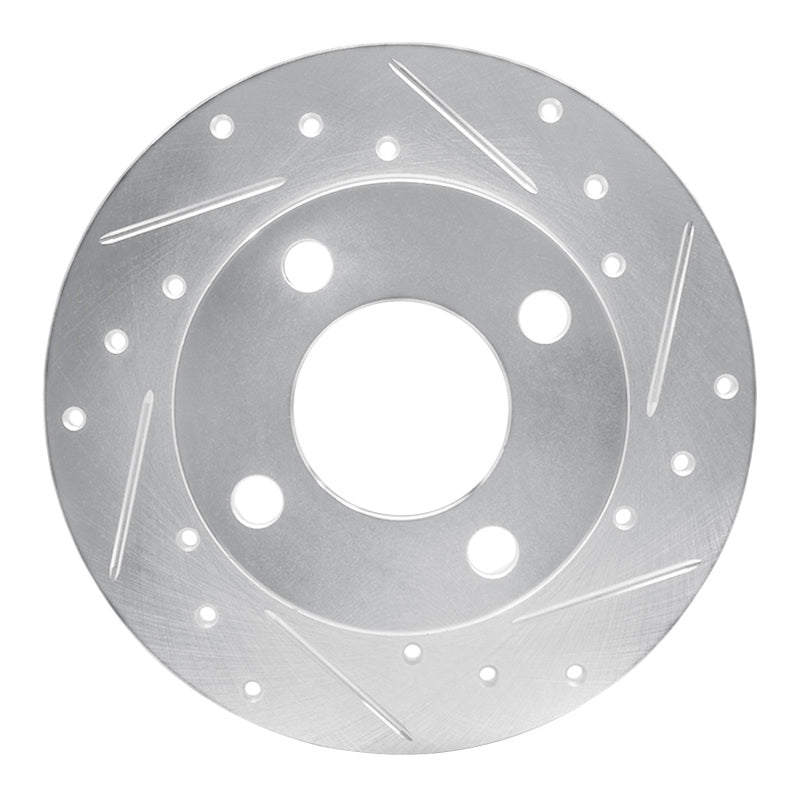 R1 Concepts R1 82-98 Audi Coupe Rear Right Drilled & Slotted Silver Brake Rotor