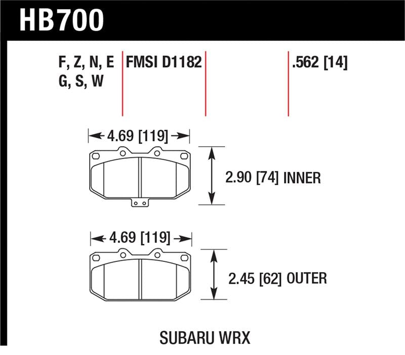 Hawk Performance Hawk 06-07 Subaru WRX HPS Street Brake Pads