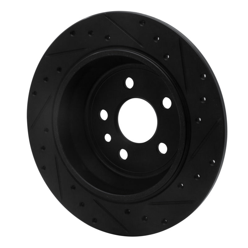 R1 Concepts R1 13-15 Land Rover LR2 Rear Left Drilled & Slotted Black Brake Rotor