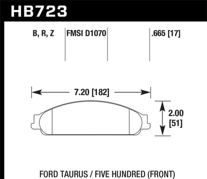 Hawk Performance Hawk 08-09 Ford Taurus / 05-07 Ford Five Hundred HPS 5.0 Street Front Brake Pads