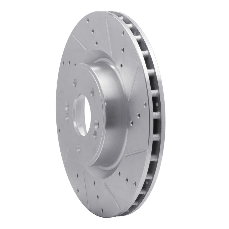 R1 Concepts R1 10-16 Hyundai Genesis Coupe Front Right Drilled & Slotted Silver Brake Rotor