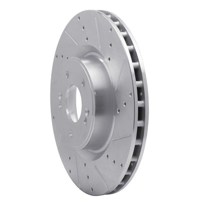 R1 Concepts R1 10-16 Hyundai Genesis Coupe Front Right Drilled & Slotted Silver Brake Rotor