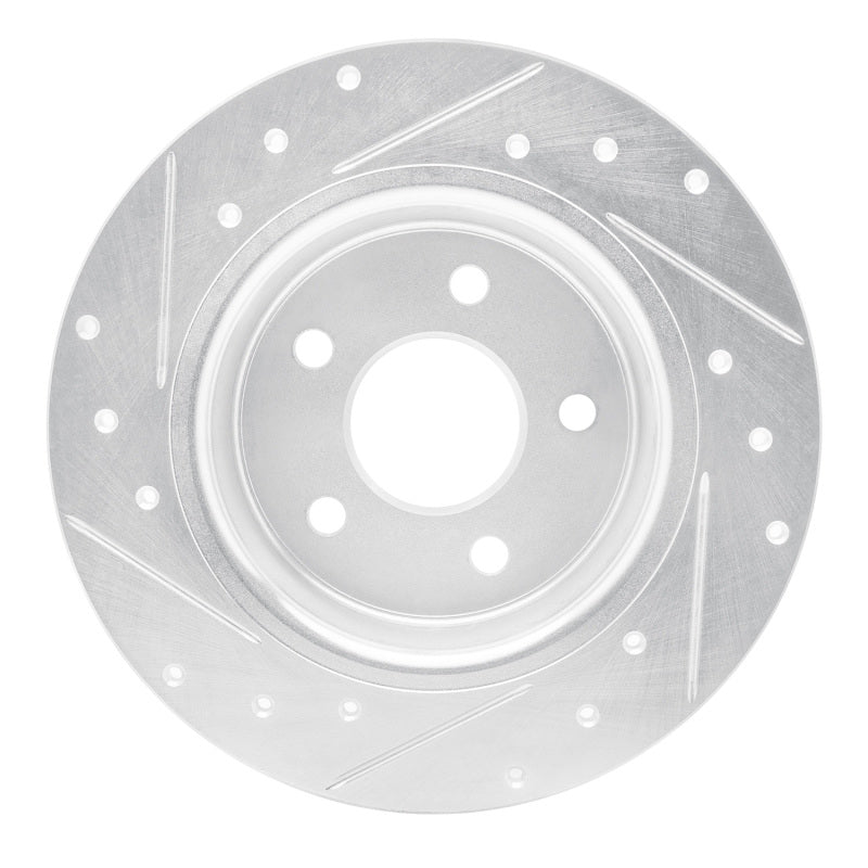 R1 Concepts R1 94-96 Saab 900 Rear Right Drilled & Slotted Silver Brake Rotor