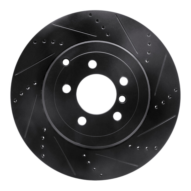 R1 Concepts R1 10-12 Land Rover Range Rover Rear Right Drilled & Slotted Black Brake Rotor