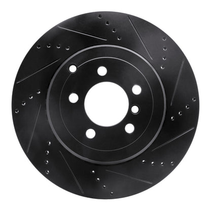 R1 Concepts R1 10-12 Land Rover Range Rover Rear Right Drilled & Slotted Black Brake Rotor