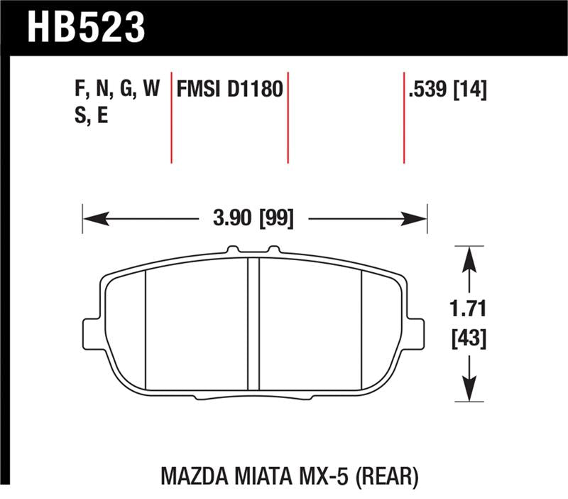 Hawk Performance Hawk 06-10 Mazda Miata Mx-5 Rear HPS Sreet Brake Pads