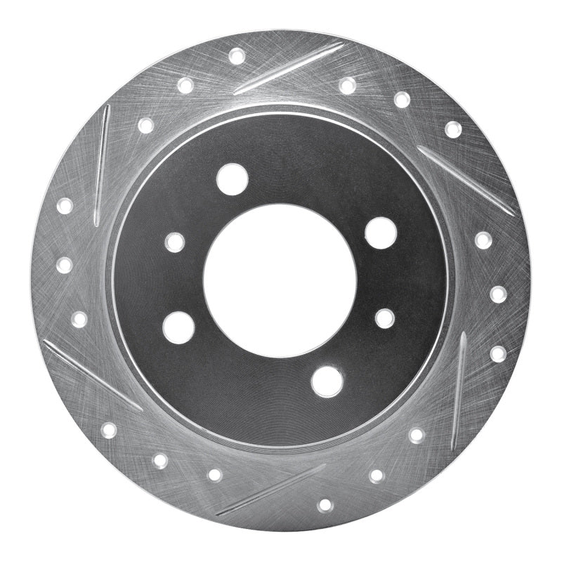 R1 Concepts R1 91-06 Nissan Sentra Rear Left Drilled & Slotted Silver Brake Rotor