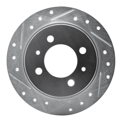 R1 Concepts R1 91-06 Nissan Sentra Rear Left Drilled & Slotted Silver Brake Rotor