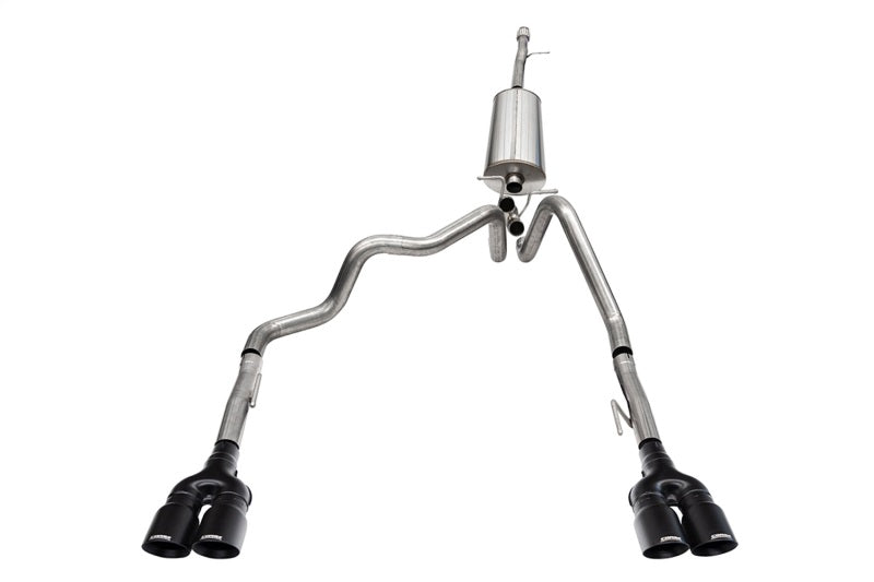 CORSA Performance Corsa 19-23 GMC Sierra 1500 Cat-Back Dual Rear Exit with Twin 4in Black Powder Coat Pro-Series Tips
