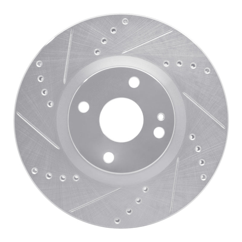R1 Concepts R1 2016-2025 Fiat 124 Spider Front Left Drilled & Slotted Silver Brake Rotor
