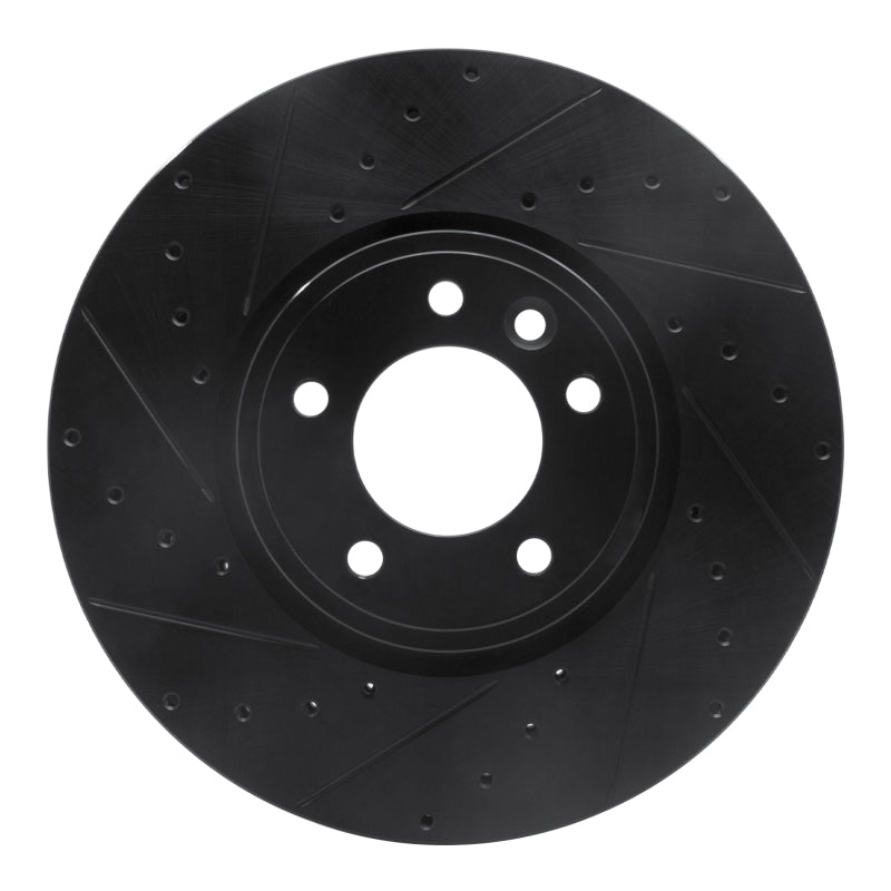R1 Concepts R1 18-20 Land Rover Range Rover Front Left Drilled & Slotted Black Brake Rotor