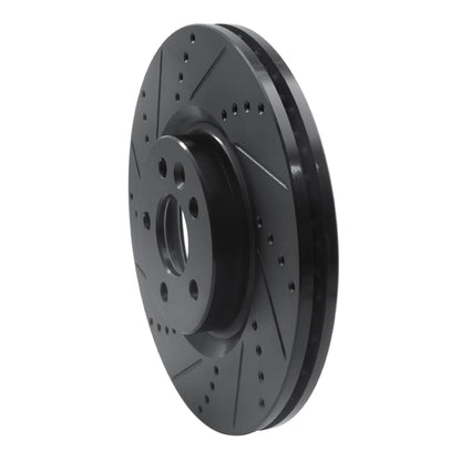 R1 Concepts R1 15-19 Jaguar E-Pace Front Left Drilled & Slotted Black Brake Rotor