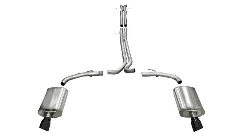 CORSA Performance Corsa 2010-2019 Ford Taurus SHO 3.5L V6 Turbo Sport Cat-Back Exhaust w/ Dual 4in Black Tips