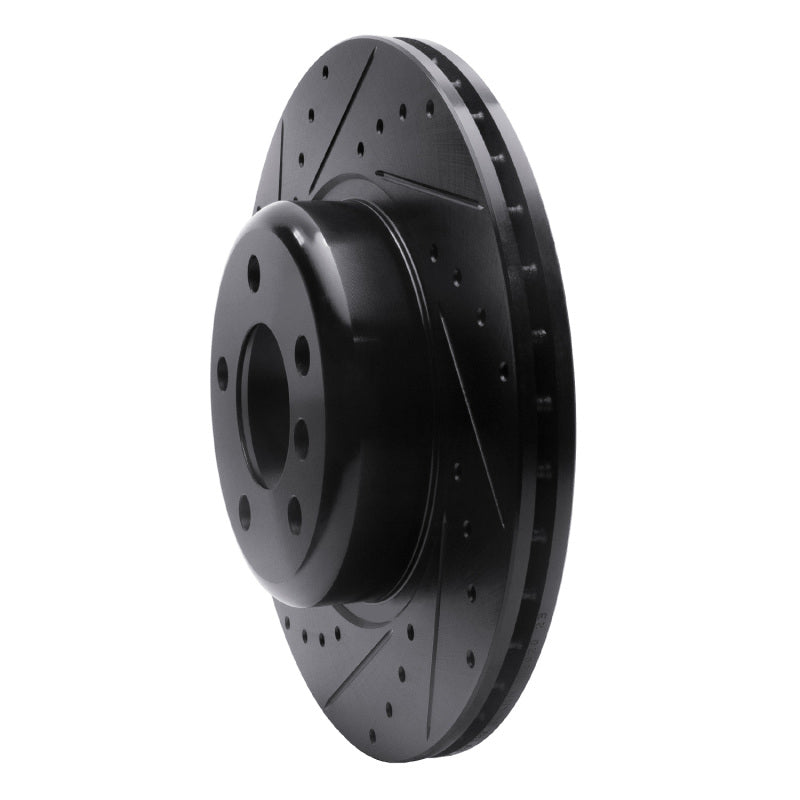 R1 Concepts R1 11-16 BMW 528I xDrive Front Left Drilled & Slotted Black Brake Rotor