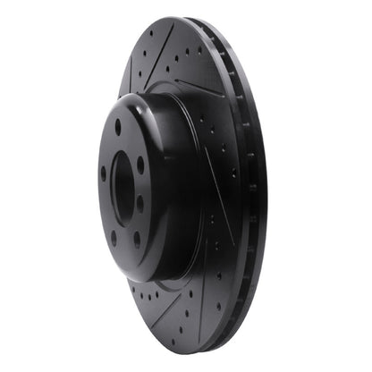 R1 Concepts R1 11-16 BMW 528I xDrive Front Left Drilled & Slotted Black Brake Rotor