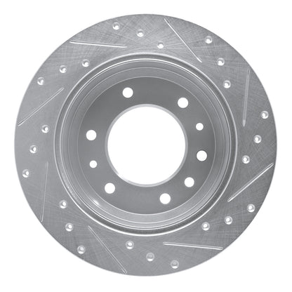 R1 Concepts R1 06-14 Hyundai Entourage Rear Left Drilled & Slotted Silver Brake Rotor