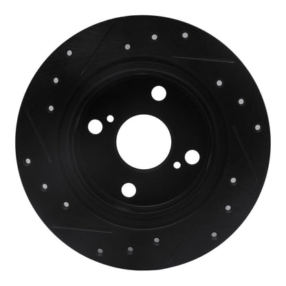 R1 Concepts R1 87-92 Chevrolet Nova Rear Right Drilled & Slotted Black Brake Rotor