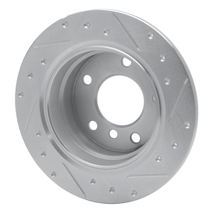R1 Concepts R1 95-99 BMW 318TI Rear Left Drilled & Slotted Silver Brake Rotor