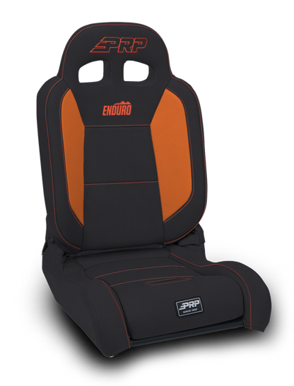 PRP Seats PRP EnduroDaily Reclining Suspension Seat - Black/Orange Vinyl - Passenger