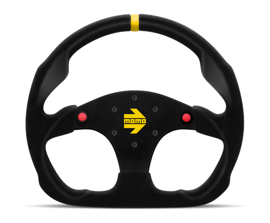 Momo MOD30 Buttons Steering Wheel 320 mm - Black Suede/Black Spokes/1 Stripe