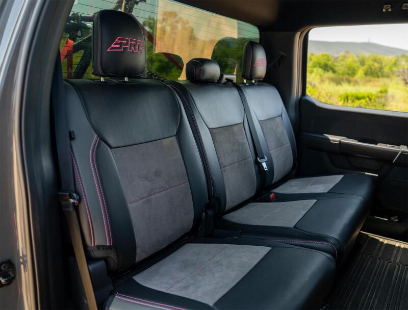 PRP Seats PRP 2021+ Ford 150/ 2023+ SuperDuty Rear Seat Covers (Pair) - Black w/ Red Stitch