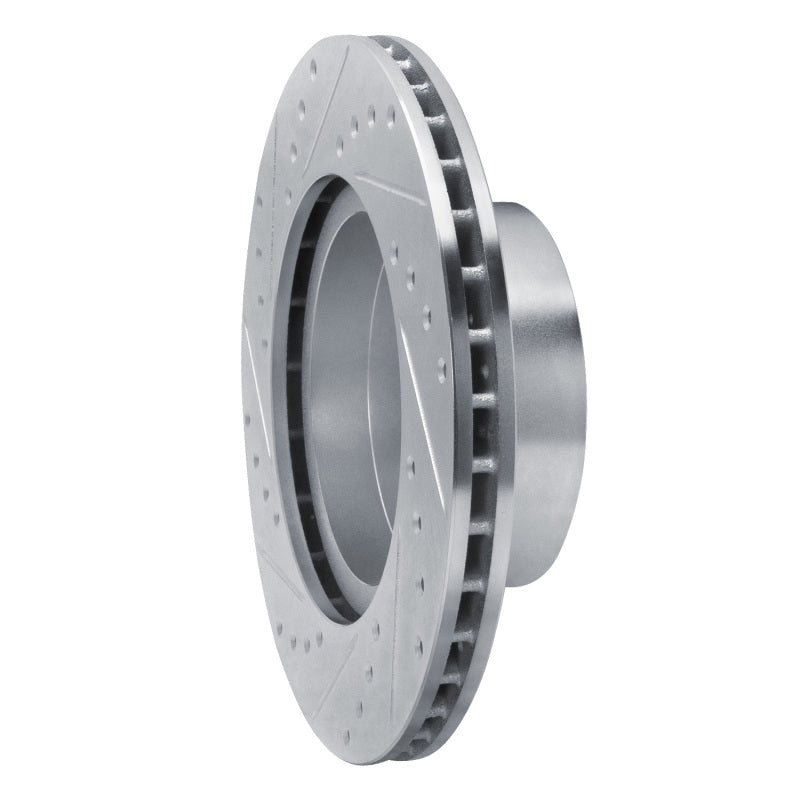 R1 Concepts R1 82-88 BMW 528E Front Right Drilled & Slotted Silver Brake Rotor