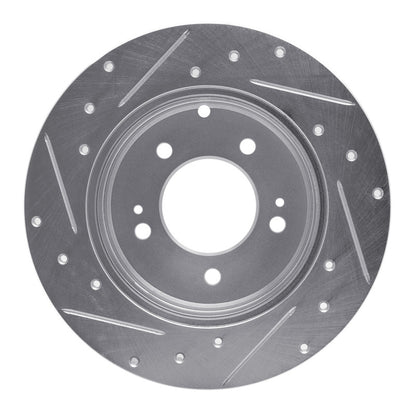 R1 Concepts R1 05-20 Hyundai TUCSON Rear Right Drilled & Slotted Silver Brake Rotor