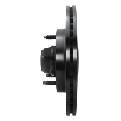 R1 Concepts R1 97-99 Ford F-150 RWD Front Right Drilled & Slotted Black Brake Rotor