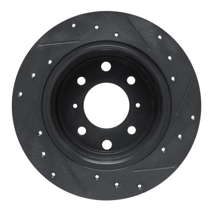 R1 Concepts R1 64-94 Alfa Romeo Giulia Rear Left Drilled & Slotted Black Brake Rotor