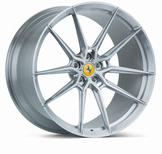 Vossen x Novitec NF9 21x12in - 5x114.3 BP - ET20 - Brushed Gloss Clear Ferrari SF90 Rear Wheel