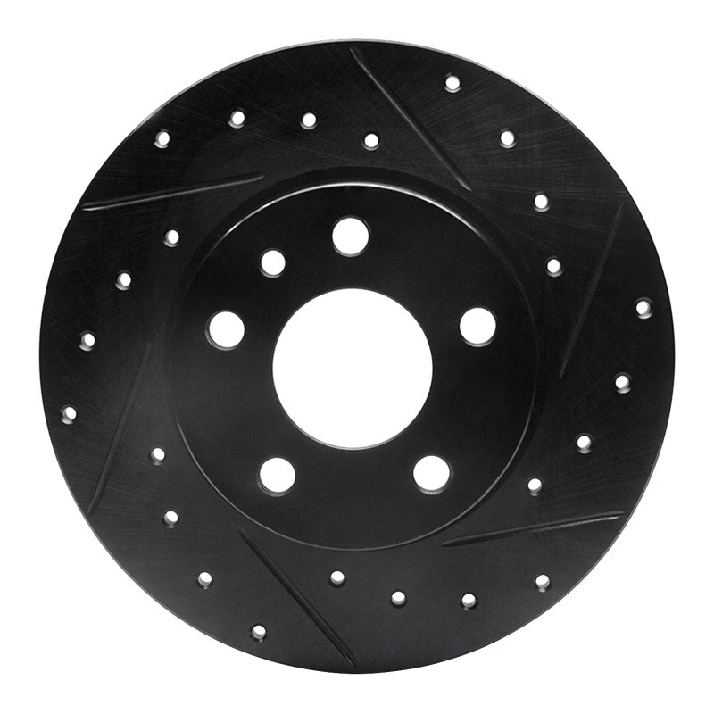 R1 Concepts R1 91-95 Alfa Romeo 164 Rear Right Drilled & Slotted Black Brake Rotor
