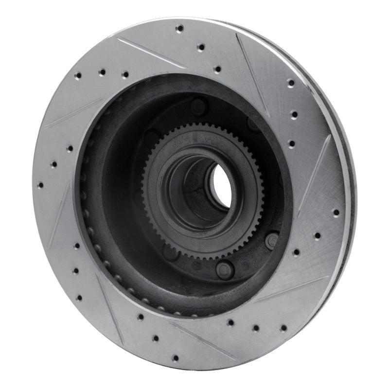 R1 Concepts R1 95-07 Ford E-350 Econoline Front Left Drilled & Slotted Silver Brake Rotor