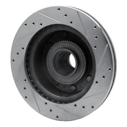 R1 Concepts R1 95-07 Ford E-350 Econoline Front Left Drilled & Slotted Silver Brake Rotor