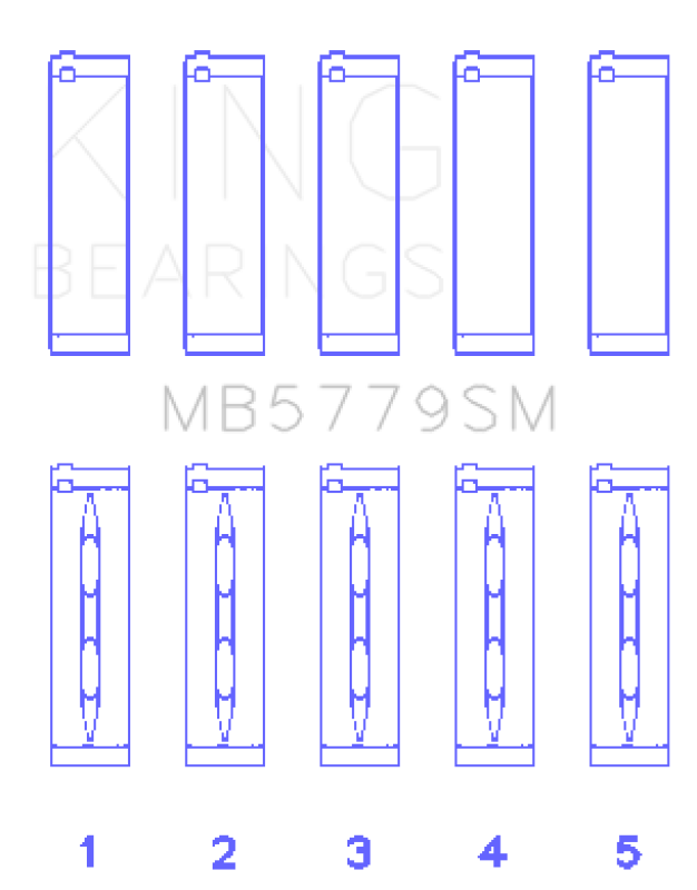 King Engine Bearings Audi CDaa/CDha/CDhb/CDab (Size +0.75mm) Main Bearing Set