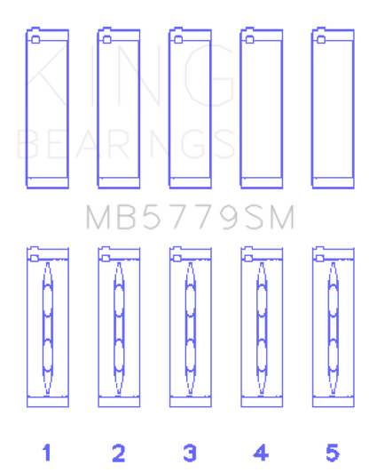 King Engine Bearings Audi CDaa/CDha/CDhb/CDab (Size +0.75mm) Main Bearing Set